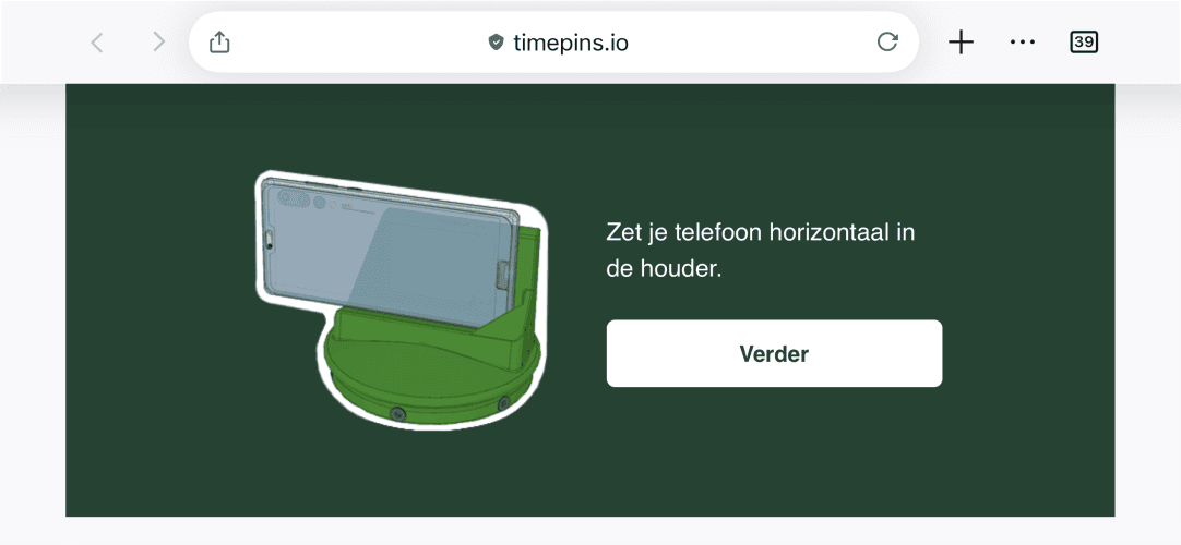 Plaatsing in de houder
